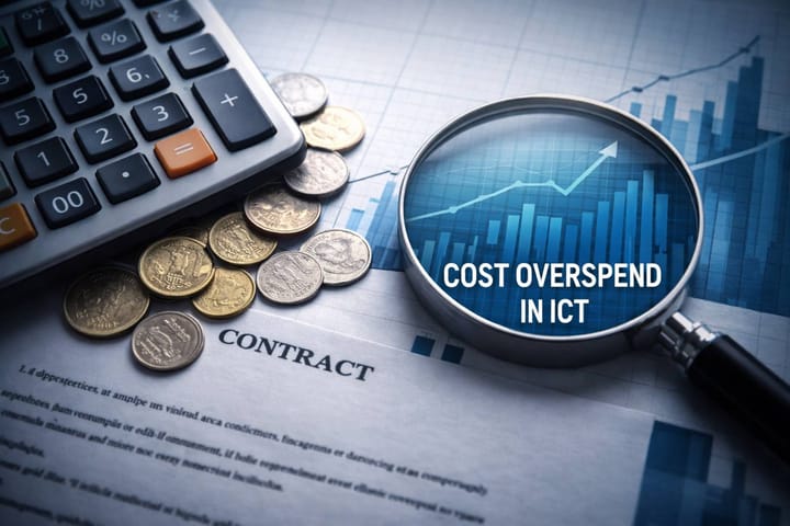 ICT procurement cost analysis showing contract and technology spend